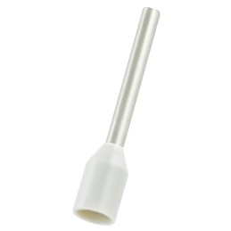 1000 pcs - RS PRO Insulated Bootlace Ferrule, 12mm Pin Length, 1.5mm Pin Diameter, 0.75mm² Wire Size, White