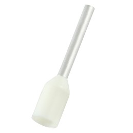 1000 pcs - RS PRO Insulated Bootlace Ferrule, 10mm Pin Length, 1.3mm Pin Diameter, 0.5mm² Wire Size, White