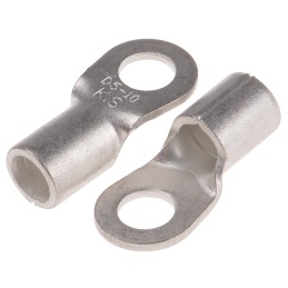 100 pcs - RS PRO Uninsulated Ring Terminal, 10 Stud Size, 10mm² to 10mm² Wire Size