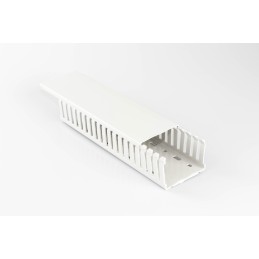 12 pcs - Beta Duct 2047 Light Grey Slotted Panel Trunking - Open Slot, W25 mm x D37.5mm, L2m, PC/ABS