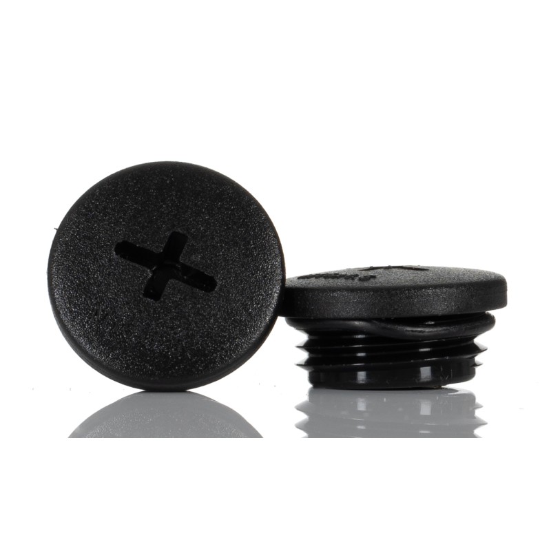 50 pcs - HPM16 BK080 Alpha Wire Blanking Plug, M16, Plastic, 20mm Diameter, Threaded