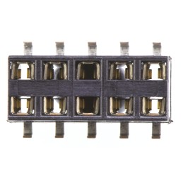 200 pcs - TE Connectivity AMPMODU HV100 Series Straight Surface Mount PCB Socket, 10-Contact, 2-Row, 2.54mm Pitch, Solder
