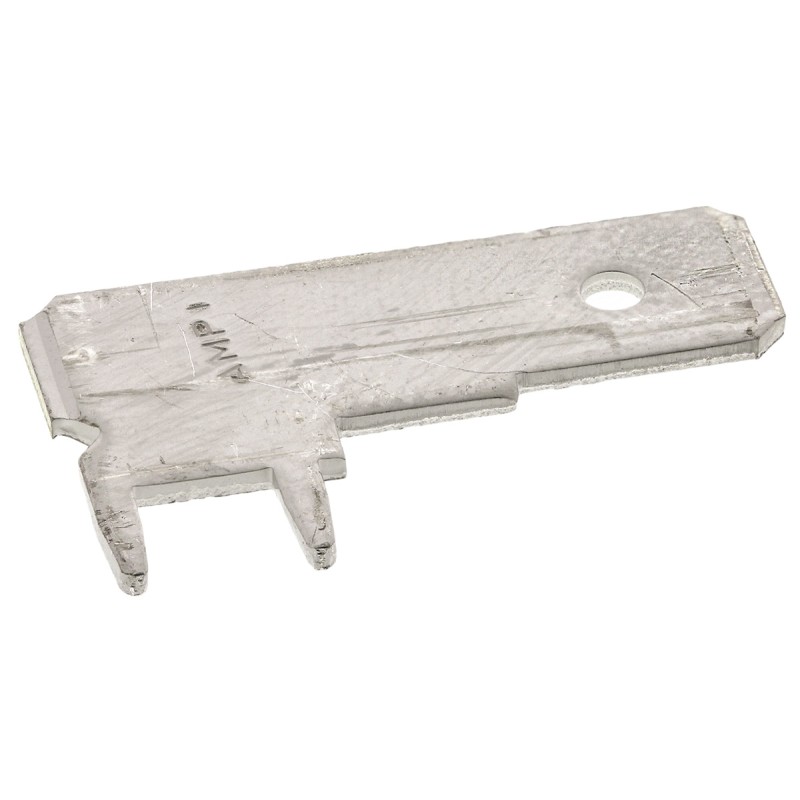 100 pcs - 1217754-1 TE Connectivity FASTON .250 Silver Uninsulated Male Spade Connector, PCB Tab, 6.35 x 0.83mm Tab Size