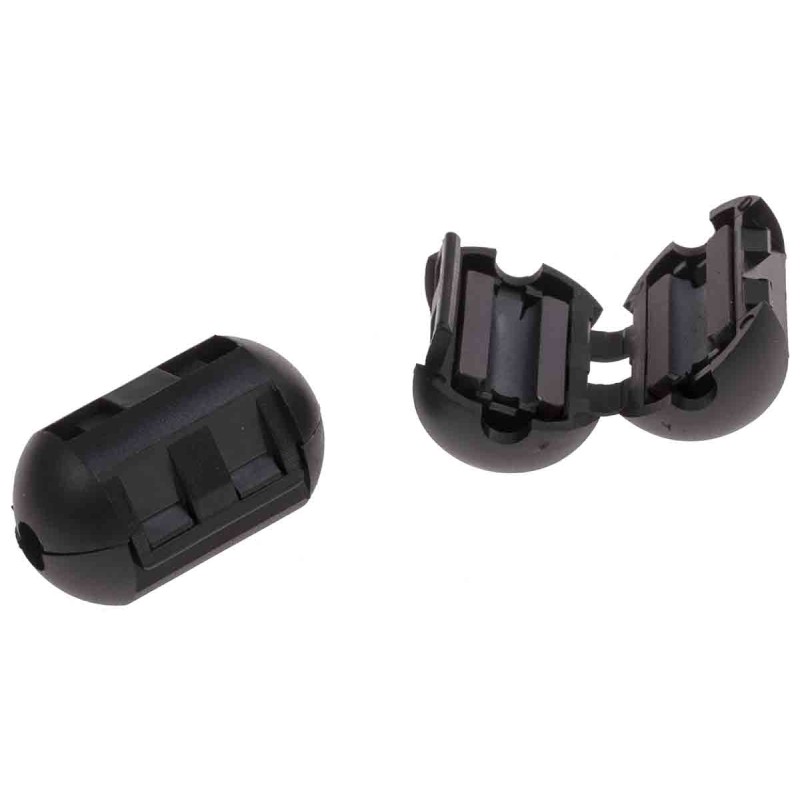 10 pcs - RS PRO Openable Ferrite Clamp, 15 Dia. x 25.2mm, For Computer Peripherals, Digital TV, Internal & External Power