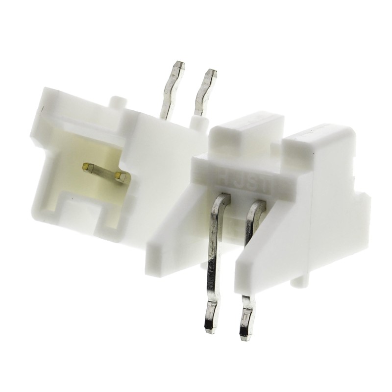 100 pcs - S02B-PASK-2 (LF) (SN) JST PA Series Right Angle Through Hole PCB Header, 2 Contact(s), 2.0mm Pitch, 1 Row(s), Shrouded