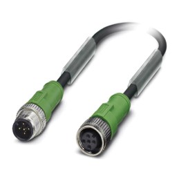 1 pcs - Phoenix Contact Straight Male 5 way M12 to Straight Female 5 way M12 Sensor Actuator Cable, 600mm