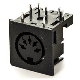 1 pcs - Deltron 5 Pole Right Angle Din Socket, 2A, 100 V ac, Female, PCB Mount