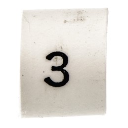 1 Bag of 100 - TE Connectivity Heat Shrink Cable Markers, White, Pre-printed '3', 2 - 6mm Cable