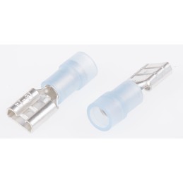 300 pcs - RS PRO Blue Insulated Female Spade Connector, Receptacle, 6.35 x 0.8mm Tab Size, 1.5mm² to 2.5mm²