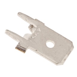 300 pcs - 63824-1 TE Connectivity FASTON .250 Silver Uninsulated Male Spade Connector, PCB Tab, 6.35 x 0.83mm Tab Size