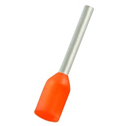 1000 pcs - RS PRO Insulated Bootlace Ferrule, 12mm Pin Length, 1.3mm Pin Diameter, 0.5mm² Wire Size, Orange