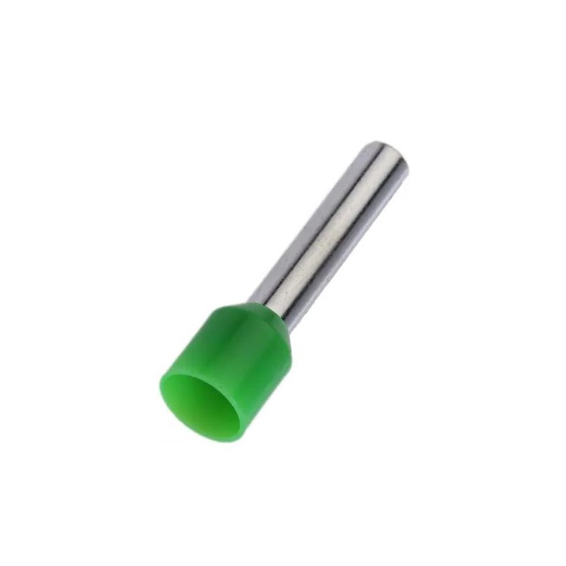 1000 pcs - RS PRO Insulated Bootlace Ferrule, 6mm Pin Length, 1.1mm Pin Diameter, 0.34mm² Wire Size, Green