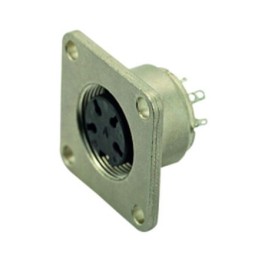 1 pcs - Amphenol Industrial, C091 3 Pole M16 Din, DIN EN 61076-2-106, 10A, 300 V IP67, Screw Coupling, Female, Panel Mount