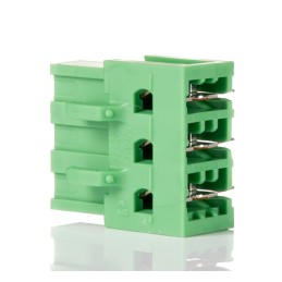 5 pcs - Phoenix Contact 5.08mm Pitch 3 Way Right Angle Pluggable Terminal Block, Inverted Header, Through Hole, Solder
