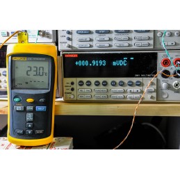 1 pcs - Fluke 52 II Wired Digital Thermometer for Industrial Use, E, J, K, N, R, S, T Probe, 2 Input(s), +1767°C Max, ±(0.05 %