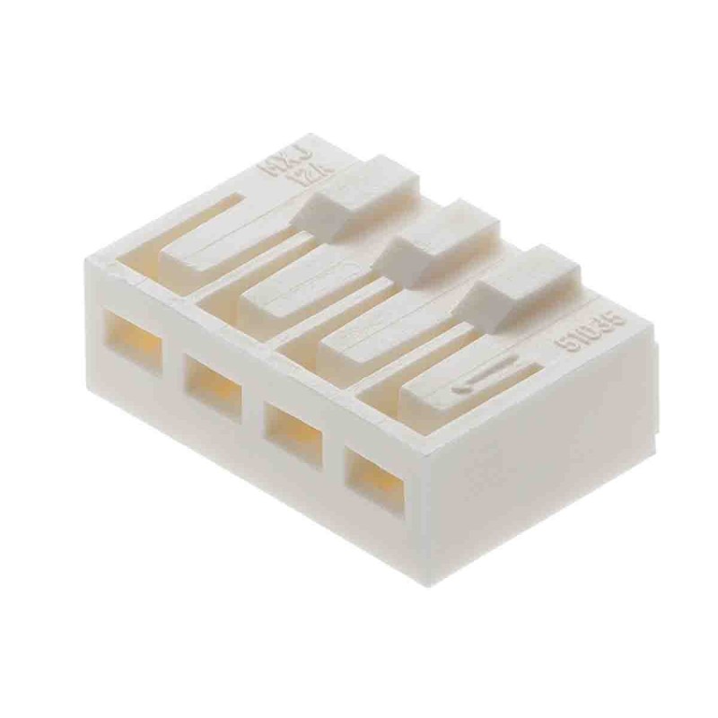 300 pcs - 2124150400 Molex, 212415 Female Crimp Connector Housing, 2.5mm Pitch, 4 Way, 1 Row Right Angle