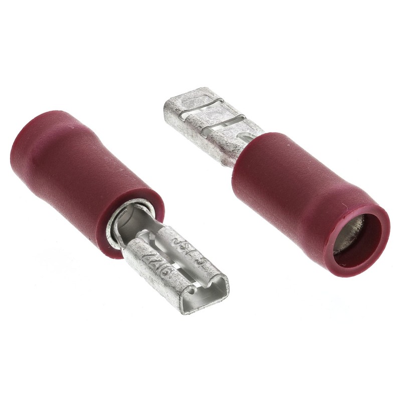 300 pcs - FVDDF1.25-110A-5(S)(LF) JST FVDDF Red Insulated Female Spade Connector, Receptacle, 2.79 x 0.5mm Tab Size, 0.25mm² to 