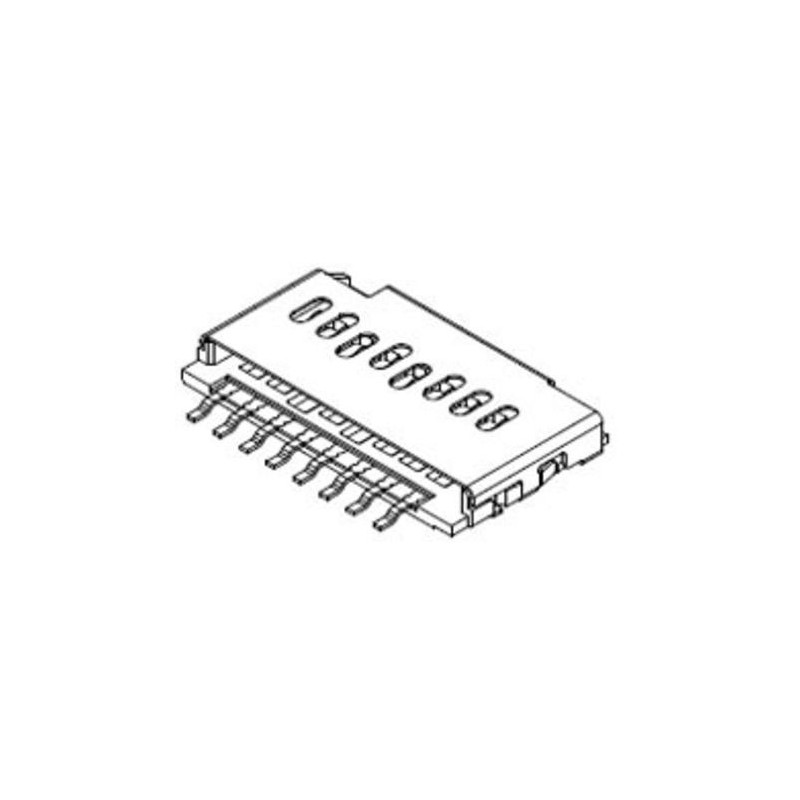 20 pcs - 1051620001 Molex, 105162 8 Way Horizontal Micro SD Micro SD Card Connector With Push In Termination