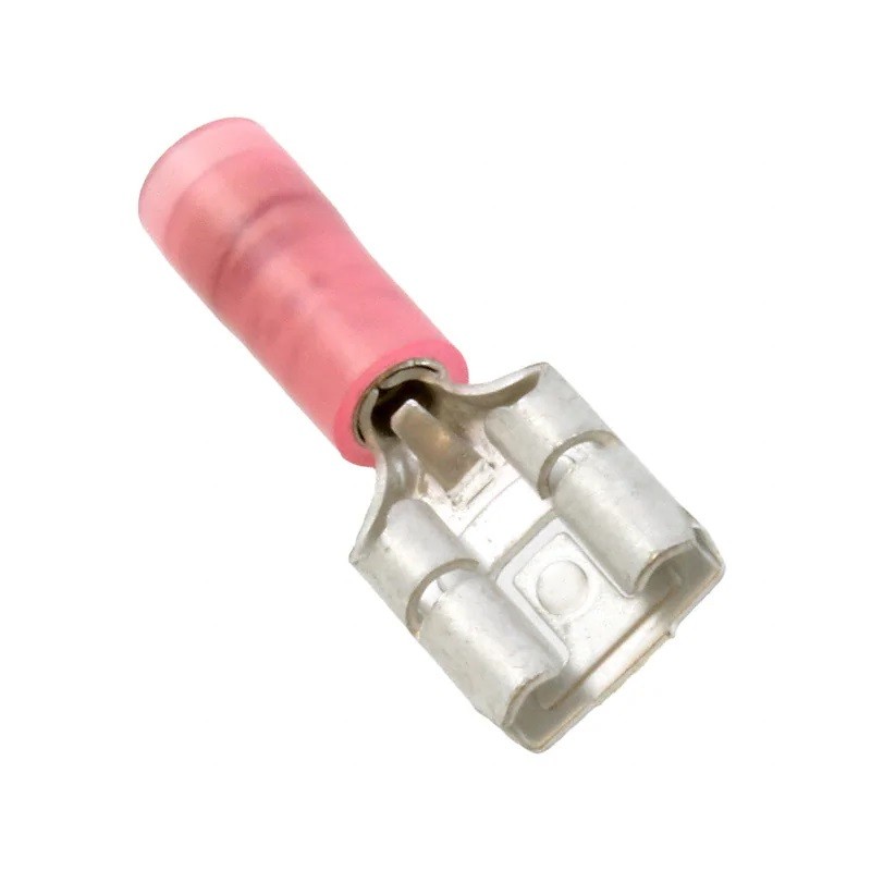 100 pcs - 192750002 Molex 19275 Red Insulated Female Spade Connector, Receptacle, 7.87 x 0.41mm Tab Size