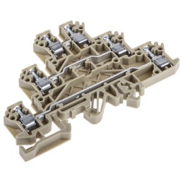 5 pcs - RS PRO Beige Feed Through Terminal Block, Triple-Level, Screw Termination