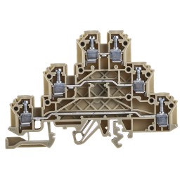 5 pcs - RS PRO Beige Feed Through Terminal Block, Triple-Level, Screw Termination