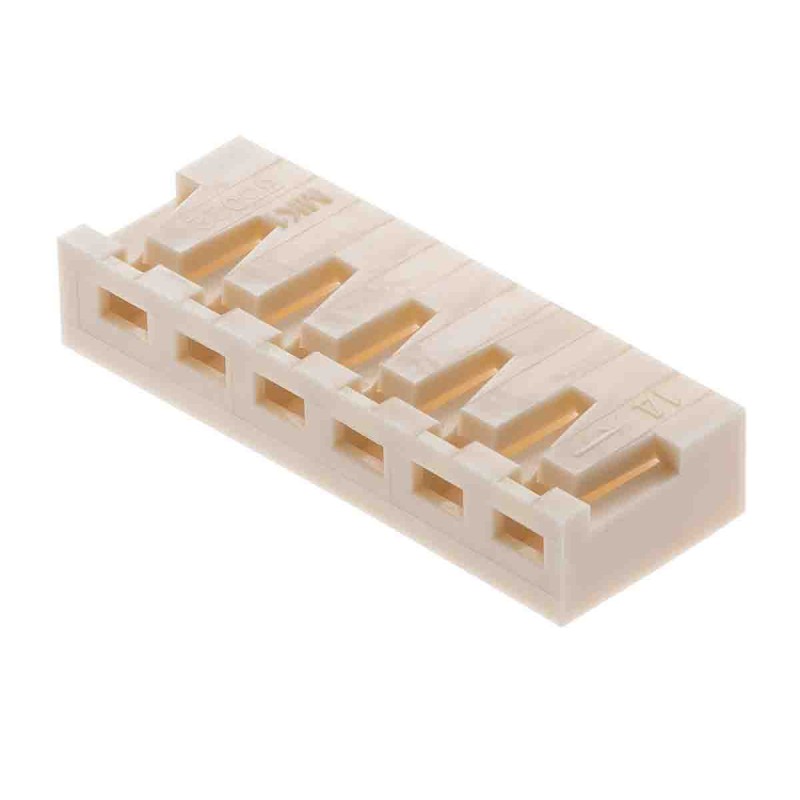 300 pcs - 2124150600 Molex, 212415 Female Crimp Connector Housing, 2.5mm Pitch, 6 Way, 1 Row Right Angle