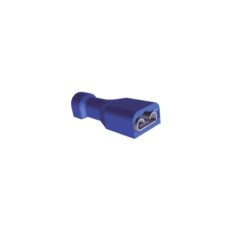 100 pcs - 3-520124-2 TE Connectivity Ultra-Fast .187 Blue Insulated Female Spade Connector, Receptacle, 4.75 x 0.81mm Tab Size, 