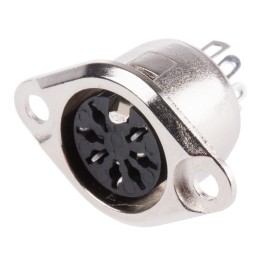 5 pcs - RS PRO 7 Pole Din Socket, 1A, 100 V ac, Push Lock, Female, Chassis Mount