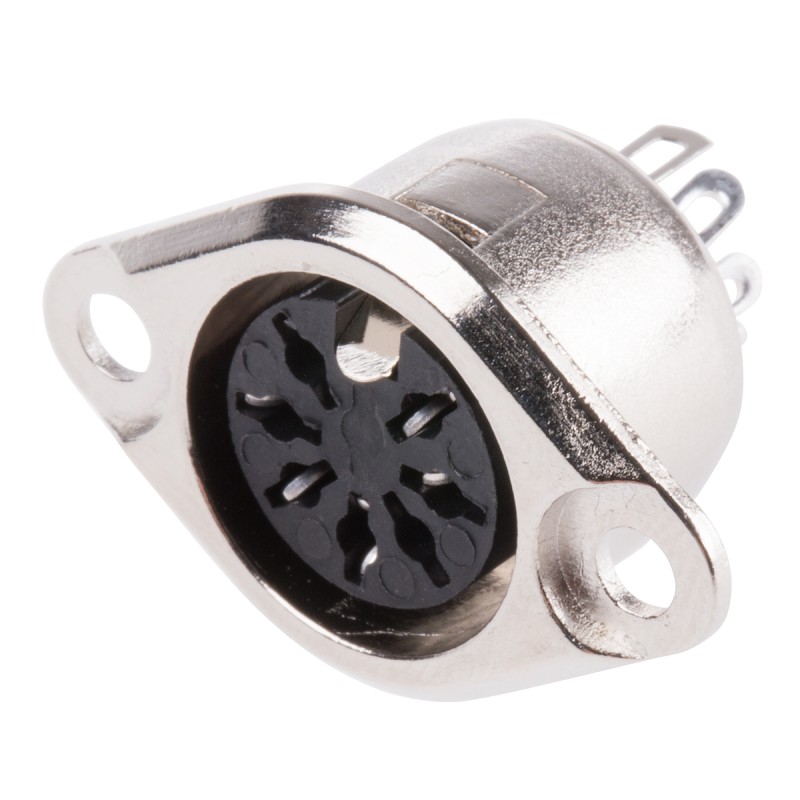 5 pcs - RS PRO 7 Pole Din Socket, 1A, 100 V ac, Push Lock, Female, Chassis Mount