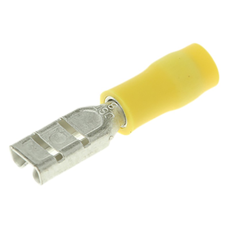 300 pcs - FVDDF0.5-110A-8(LF) JST FVDDF Yellow Insulated Female Spade Connector, Receptacle, 2.79 x 0.8mm Tab Size, 0.2mm² to 0.