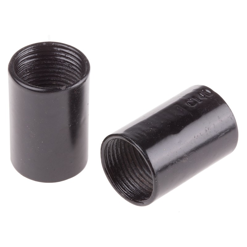50 pcs - RS PRO Coupler, Conduit Fitting, 20mm Nominal Size, Steel, Black
