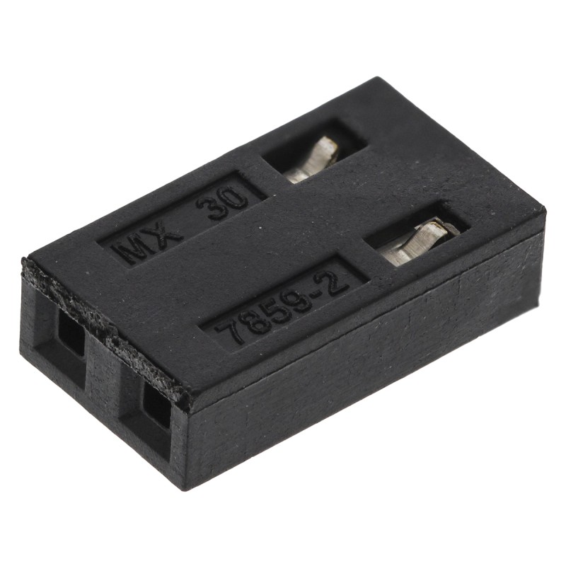 5 pcs - Molex, C-Grid Shunt Female Straight Black Closed Top 2 Way 1 Row 2.54mm Pitch