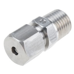 1 pcs - RS PRO In-Line Thermocouple Compression Fitting for Use with Thermocouple, 1/4 NPT, 4mm Probe, RoHS Compliant Standard