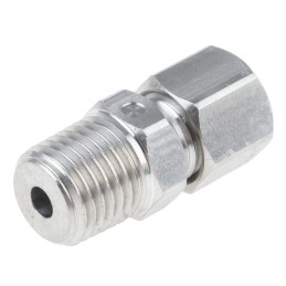 1 pcs - RS PRO In-Line Thermocouple Compression Fitting for Use with Thermocouple, 1/4 NPT, 4mm Probe, RoHS Compliant Standard