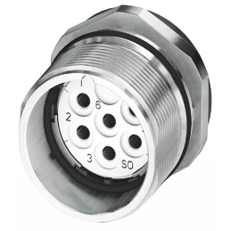 1 pcs - Phoenix Contact Circular Connector, 6 Contacts, Bulkhead Mount, M23 Connector, Socket, Female, IP67, CA Series