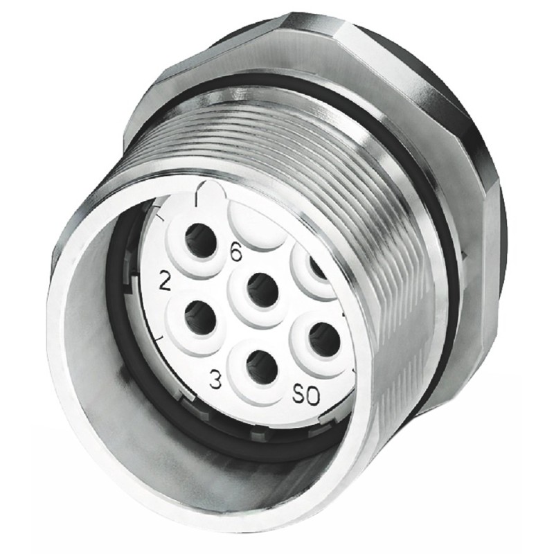1 pcs - Phoenix Contact Circular Connector, 6 Contacts, Bulkhead Mount, M23 Connector, Socket, Female, IP67, CA Series