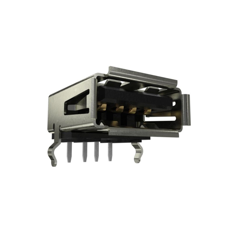 50 pcs - UE27AC54100 Amphenol ICC Right Angle, SMT, Socket Type A 2.0 USB Connector