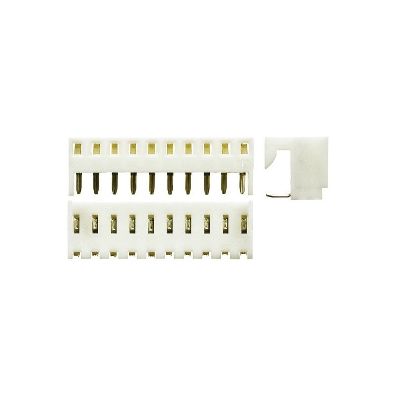 5 pcs - Molex KK 254 Series Right Angle Through Hole Mount PCB Socket, 10-Contact, 1-Row, 2.54mm Pitch, Solder Termination