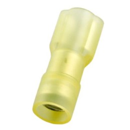 500 pcs - RS PRO Yellow Insulated Female Spade Connector, Receptacle, 6.35 x 0.8mm Tab Size, 4mm² to 6mm²