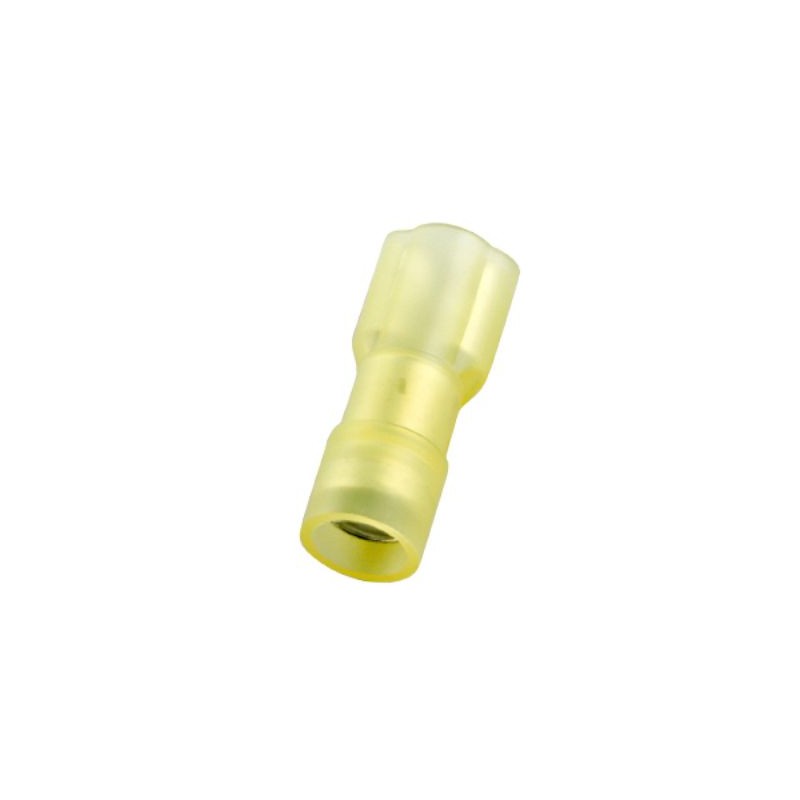 500 pcs - RS PRO Yellow Insulated Female Spade Connector, Receptacle, 6.35 x 0.8mm Tab Size, 4mm² to 6mm²