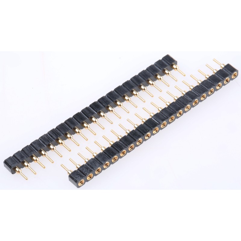 5 pcs - ASSMANN WSW AW 127 Series Straight Through Hole Mount PCB Socket, 20-Contact, 1-Row, 2.54mm Pitch, Solder Termination