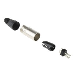 1 pcs - Neutrik Cable Mount XLR Connector, Male, 50 V, 6 Way, Silver over Nickel Plating