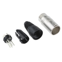 1 pcs - Neutrik Cable Mount XLR Connector, Male, 50 V, 6 Way, Silver over Nickel Plating