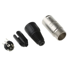 1 pcs - Neutrik Cable Mount XLR Connector, Male, 50 V, 6 Way, Silver over Nickel Plating