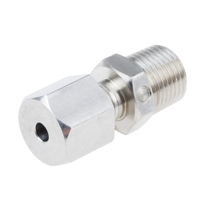1 pcs - RS PRO In-Line Thermocouple Compression Fitting for Use with Thermocouple, 1/8 NPT, 3mm Probe, RoHS Compliant Standard