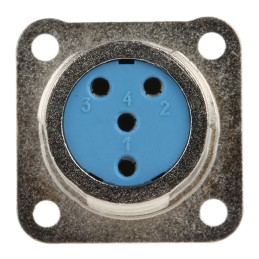 1 pcs - Jaeger 4 Way Panel Mount MIL Spec Circular Connector Receptacle, Socket Contacts, MIL-DTL-5015