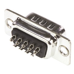 5 pcs - ITT Cannon ZD* 9 Way Panel Mount D-sub Connector Plug, 2.77mm Pitch