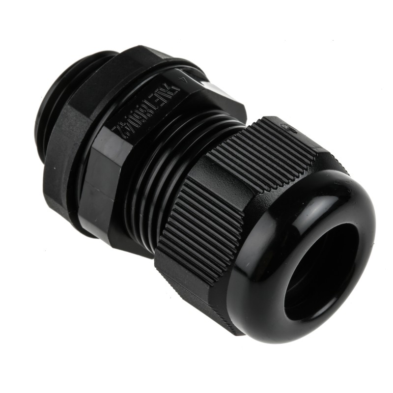 1 Bag of 5 - RS PRO Black Nylon Cable Gland, M20 Thread, 10mm Min, 14mm Max, IP68