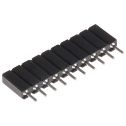 5 pcs - 10 Way Preci-Dip Straight Through Hole 2.54mm SIL Socket, Solder, 3A 100 V ac, 150 V dc