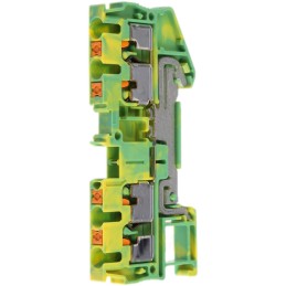 5 pcs - Phoenix Contact PT 2.5-QUATTRO-PE Series Green/Yellow Earth Terminal Block, 0.14 - 4mm², Single-Level, Push In